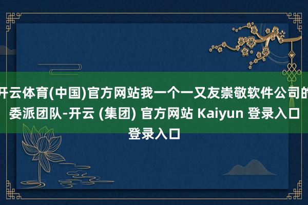 开云体育(中国)官方网站我一个一又友崇敬软件公司的委派团队-开云 (集团) 官方网站 Kaiyun 登录入口