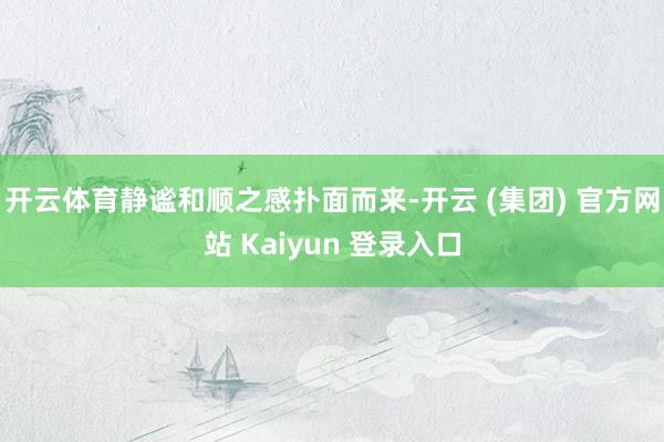 开云体育静谧和顺之感扑面而来-开云 (集团) 官方网站 Kaiyun 登录入口