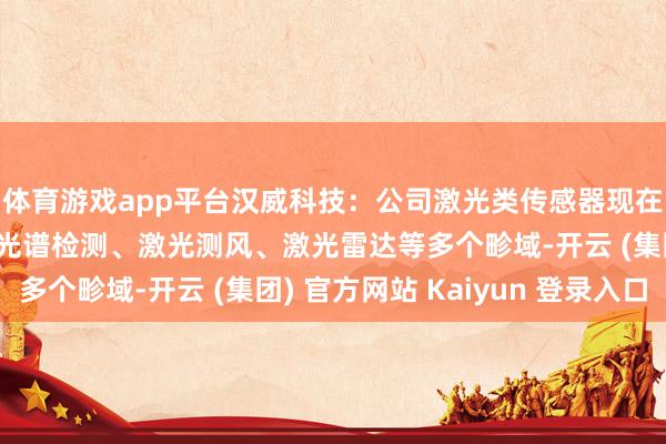 体育游戏app平台汉威科技：公司激光类传感器现在可诈欺于气体检测、光谱检测、激光测风、激光雷达等多个畛域-开云 (集团) 官方网站 Kaiyun 登录入口