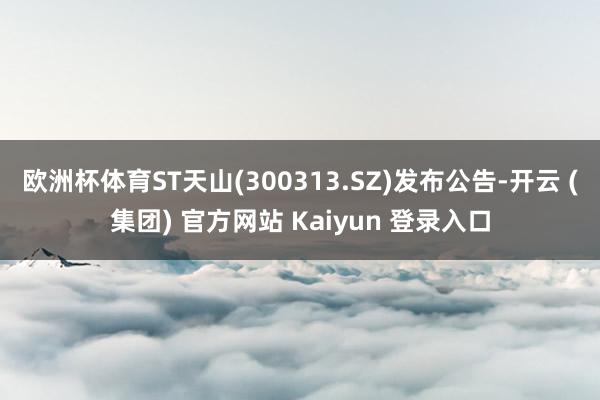 欧洲杯体育ST天山(300313.SZ)发布公告-开云 (集团) 官方网站 Kaiyun 登录入口