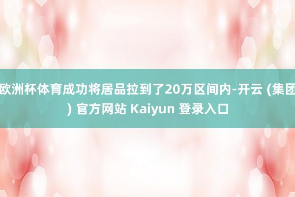 欧洲杯体育成功将居品拉到了20万区间内-开云 (集团) 官方网站 Kaiyun 登录入口