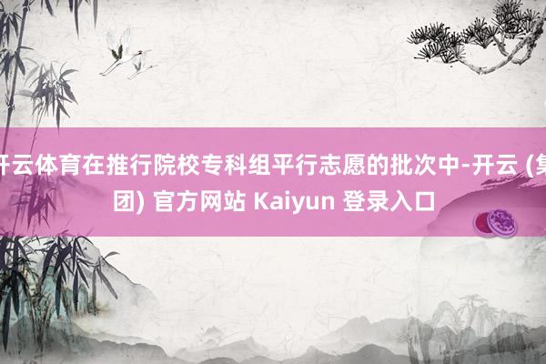 开云体育在推行院校专科组平行志愿的批次中-开云 (集团) 官方网站 Kaiyun 登录入口