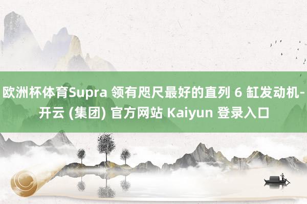 欧洲杯体育Supra 领有咫尺最好的直列 6 缸发动机-开云 (集团) 官方网站 Kaiyun 登录入口