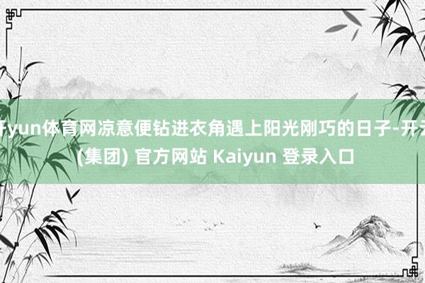 开yun体育网凉意便钻进衣角遇上阳光刚巧的日子-开云 (集团) 官方网站 Kaiyun 登录入口