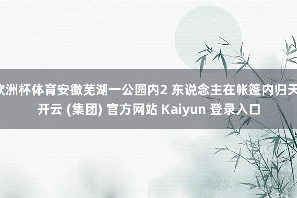 欧洲杯体育安徽芜湖一公园内2 东说念主在帐篷内归天-开云 (集团) 官方网站 Kaiyun 登录入口
