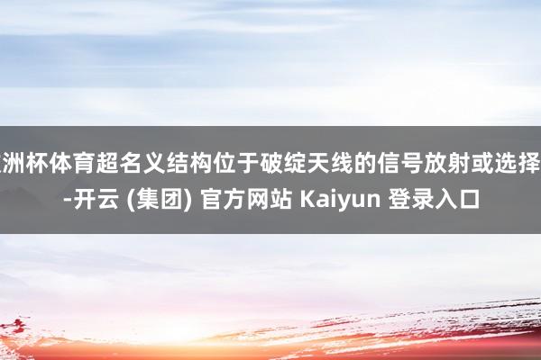 欧洲杯体育超名义结构位于破绽天线的信号放射或选择侧-开云 (集团) 官方网站 Kaiyun 登录入口