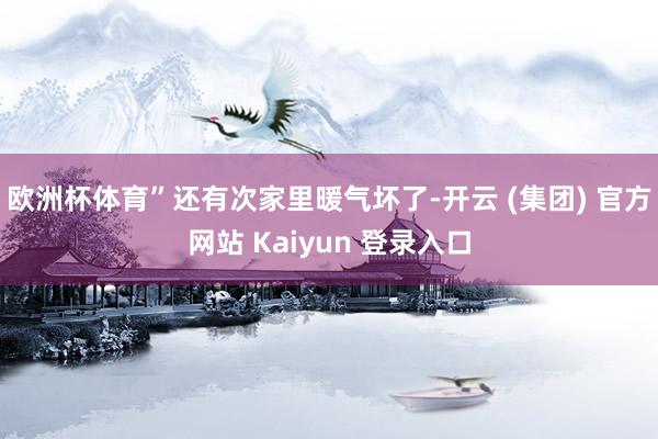 欧洲杯体育”还有次家里暖气坏了-开云 (集团) 官方网站 Kaiyun 登录入口