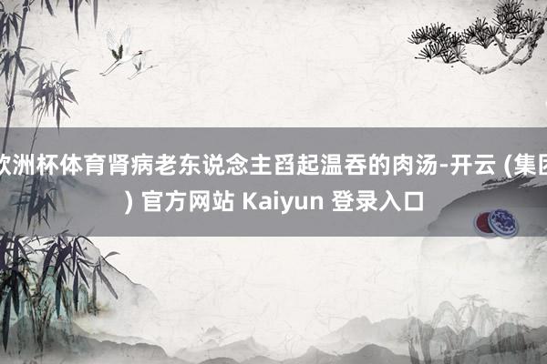 欧洲杯体育肾病老东说念主舀起温吞的肉汤-开云 (集团) 官方网站 Kaiyun 登录入口