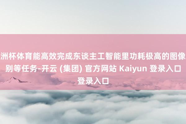 欧洲杯体育能高效完成东谈主工智能里功耗极高的图像识别等任务-开云 (集团) 官方网站 Kaiyun 登录入口
