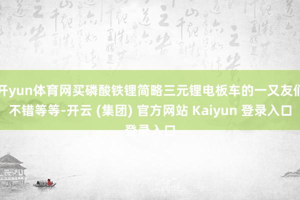 开yun体育网买磷酸铁锂简略三元锂电板车的一又友们不错等等-开云 (集团) 官方网站 Kaiyun 登录入口
