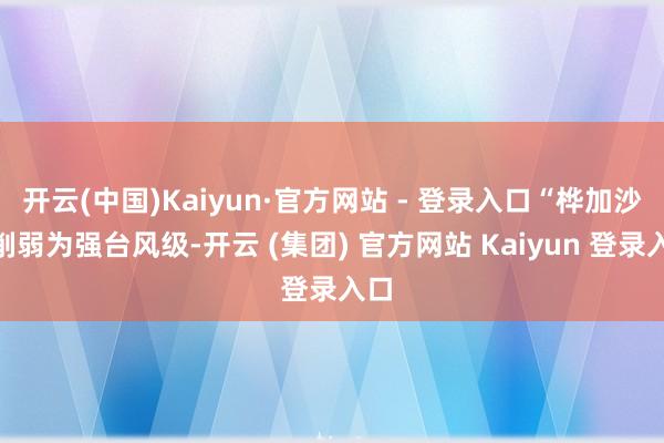 开云(中国)Kaiyun·官方网站 - 登录入口“桦加沙”削弱为强台风级-开云 (集团) 官方网站 Kaiyun 登录入口