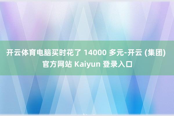 开云体育电脑买时花了 14000 多元-开云 (集团) 官方网站 Kaiyun 登录入口