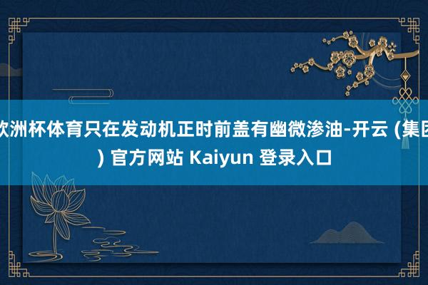 欧洲杯体育只在发动机正时前盖有幽微渗油-开云 (集团) 官方网站 Kaiyun 登录入口