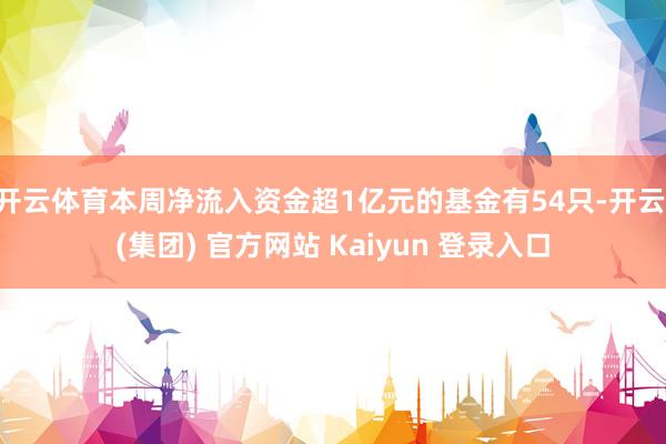 开云体育本周净流入资金超1亿元的基金有54只-开云 (集团) 官方网站 Kaiyun 登录入口