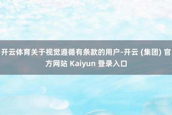开云体育关于视觉遵循有条款的用户-开云 (集团) 官方网站 Kaiyun 登录入口