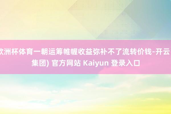 欧洲杯体育一朝运筹帷幄收益弥补不了流转价钱-开云 (集团) 官方网站 Kaiyun 登录入口