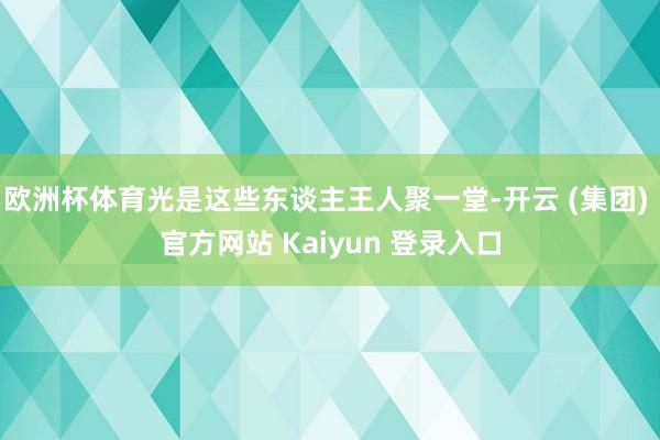 欧洲杯体育光是这些东谈主王人聚一堂-开云 (集团) 官方网站 Kaiyun 登录入口