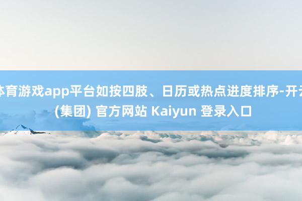 体育游戏app平台如按四肢、日历或热点进度排序-开云 (集团) 官方网站 Kaiyun 登录入口