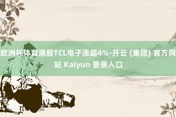 欧洲杯体育港股TCL电子涨超4%-开云 (集团) 官方网站 Kaiyun 登录入口