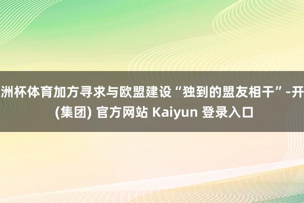 欧洲杯体育加方寻求与欧盟建设“独到的盟友相干”-开云 (集团) 官方网站 Kaiyun 登录入口