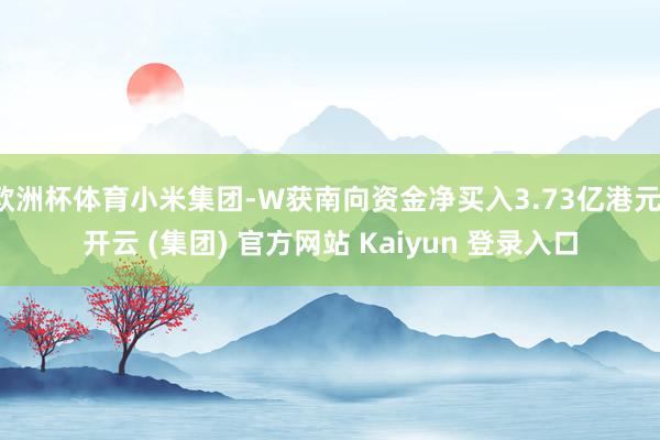 欧洲杯体育小米集团-W获南向资金净买入3.73亿港元-开云 (集团) 官方网站 Kaiyun 登录入口